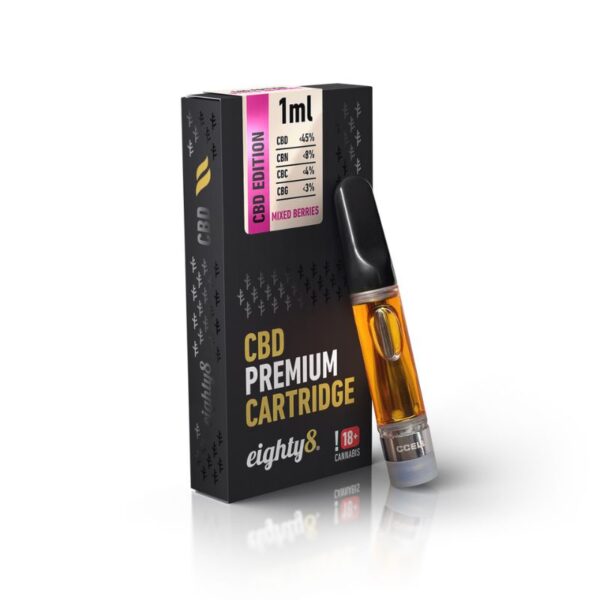 Cartucho de CBD Premium Mixed Berries de Eighty8 para vape